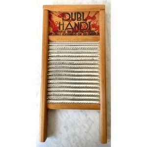Dubl Handl Washboard Vintage Primitive Decor Columbus Washboard Co 18" x 8.5"